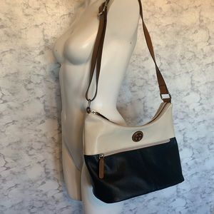 Giani Bernini Blue White Leather Shoulder Purse